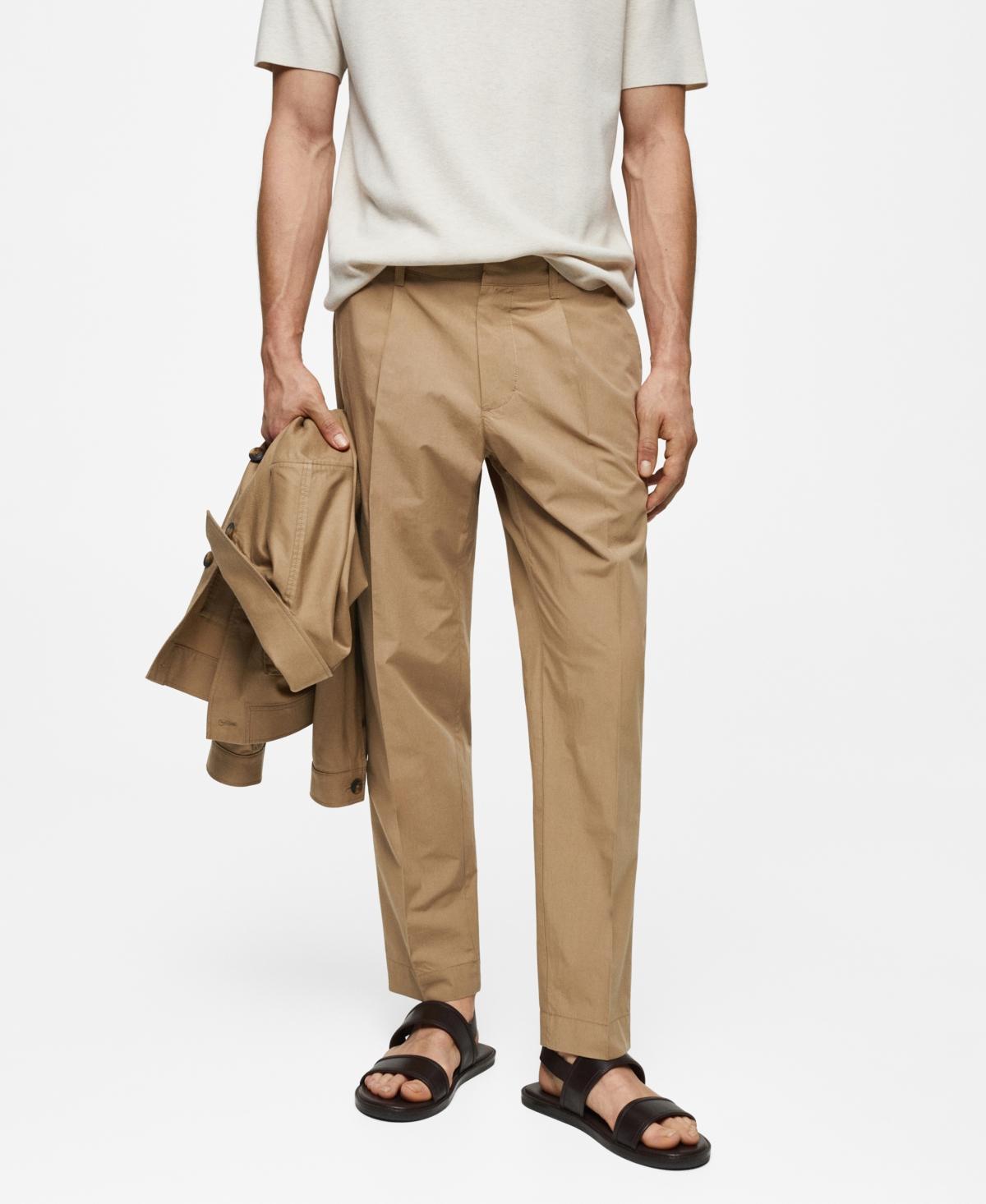 Mango Mens 100% Slim-Fit Cotton Pants Product Image