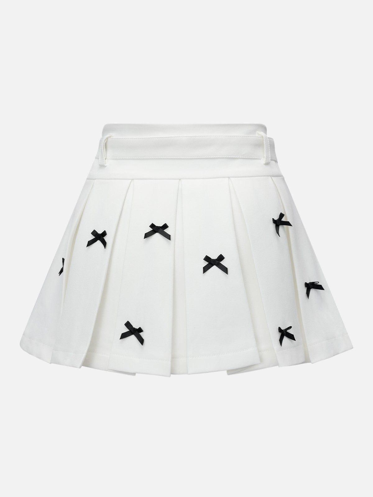 Aelfric Eden Bow Wrinkle Belt Skirt Female Product Image