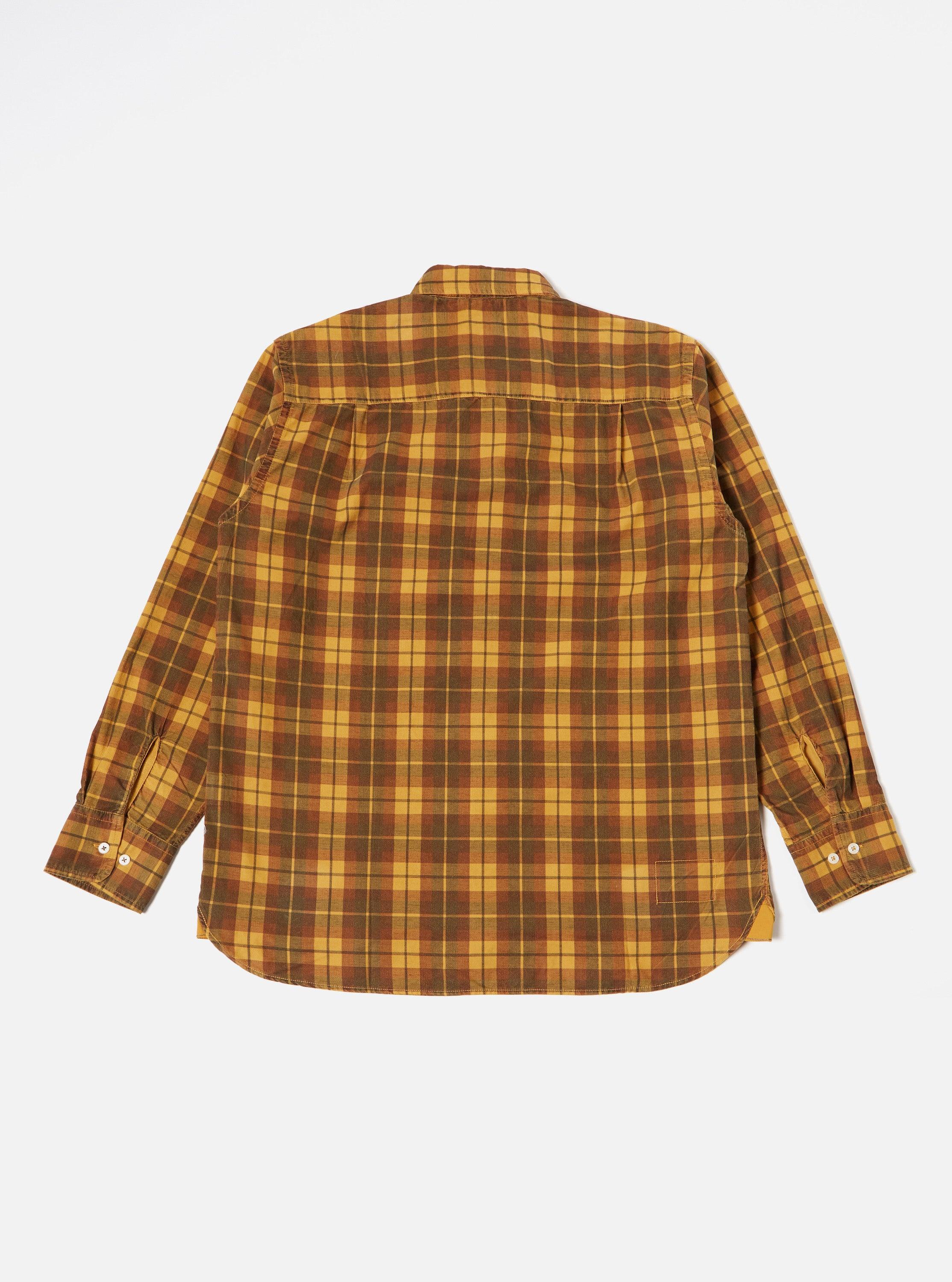 Universal Works Square Pocket Shirt in Mustard Check Cord Product Image