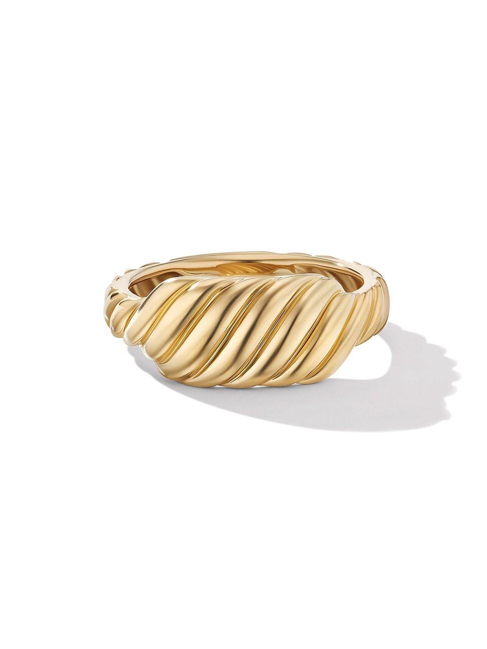 Womens Sculpted Cable Contour Ring In 18K Yellow Gold Product Image