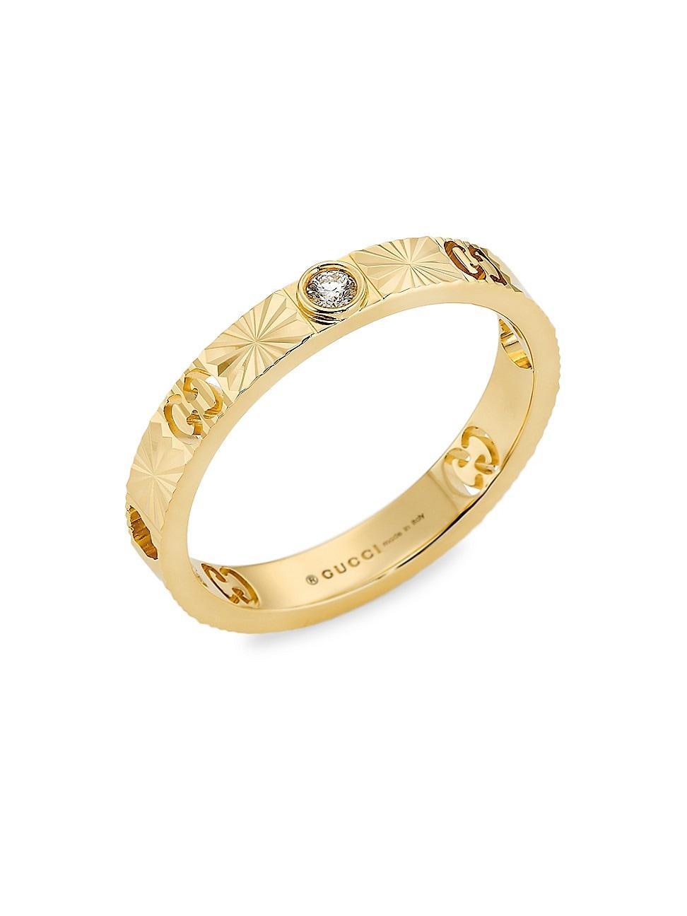 Womens Icon 18K Yellow Gold & 0.03 TCW Diamond Star Ring Product Image