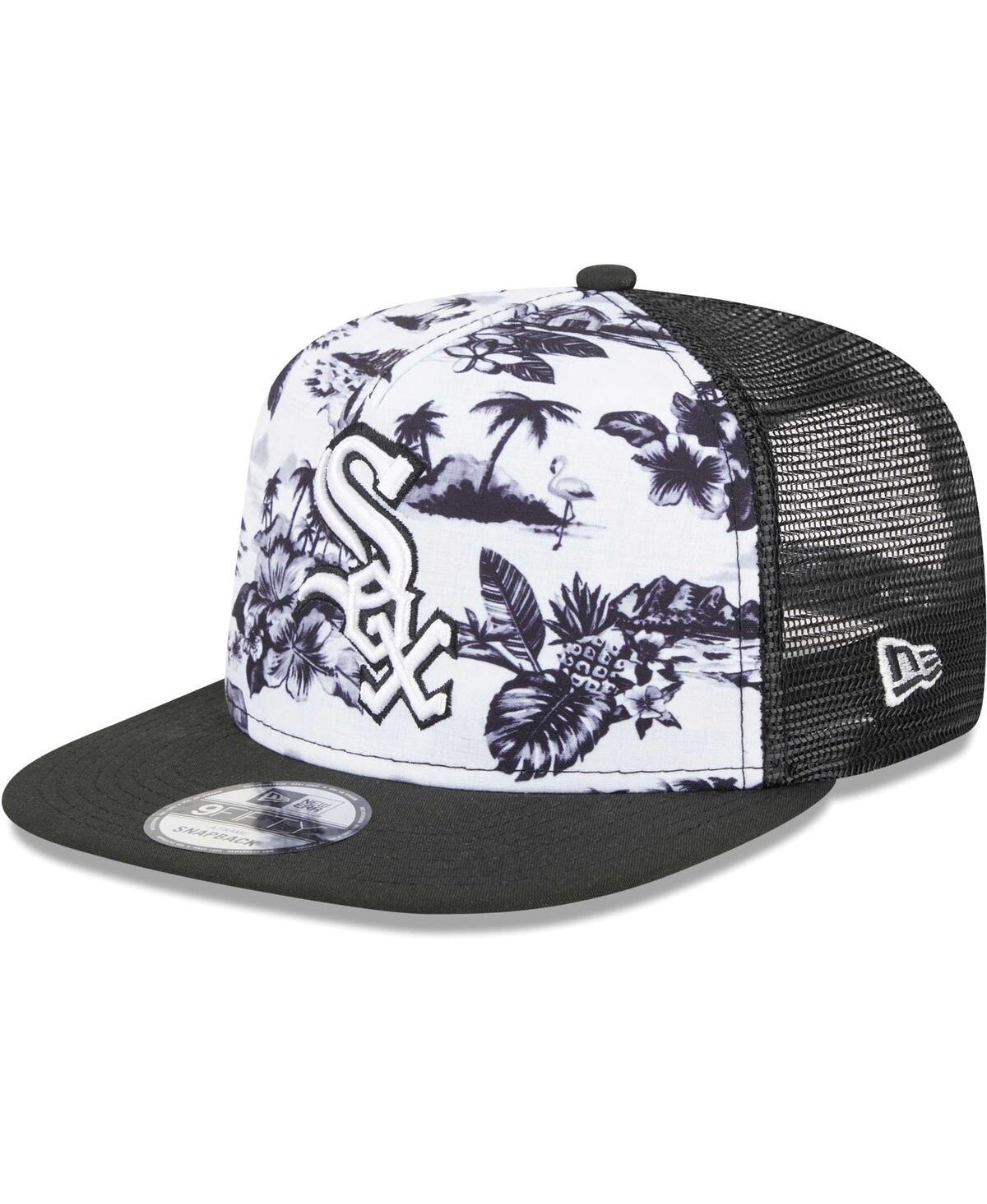 Mens New Era /Black Chicago Sox Vacay 2.0 A-Frame Trucker 9FIFTY Snapback Hat Product Image