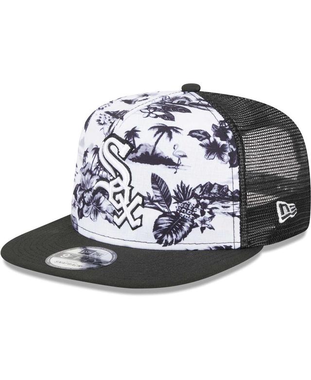 Mens New Era /Black Chicago Sox Vacay 2.0 A-Frame Trucker 9FIFTY Snapback Hat Product Image