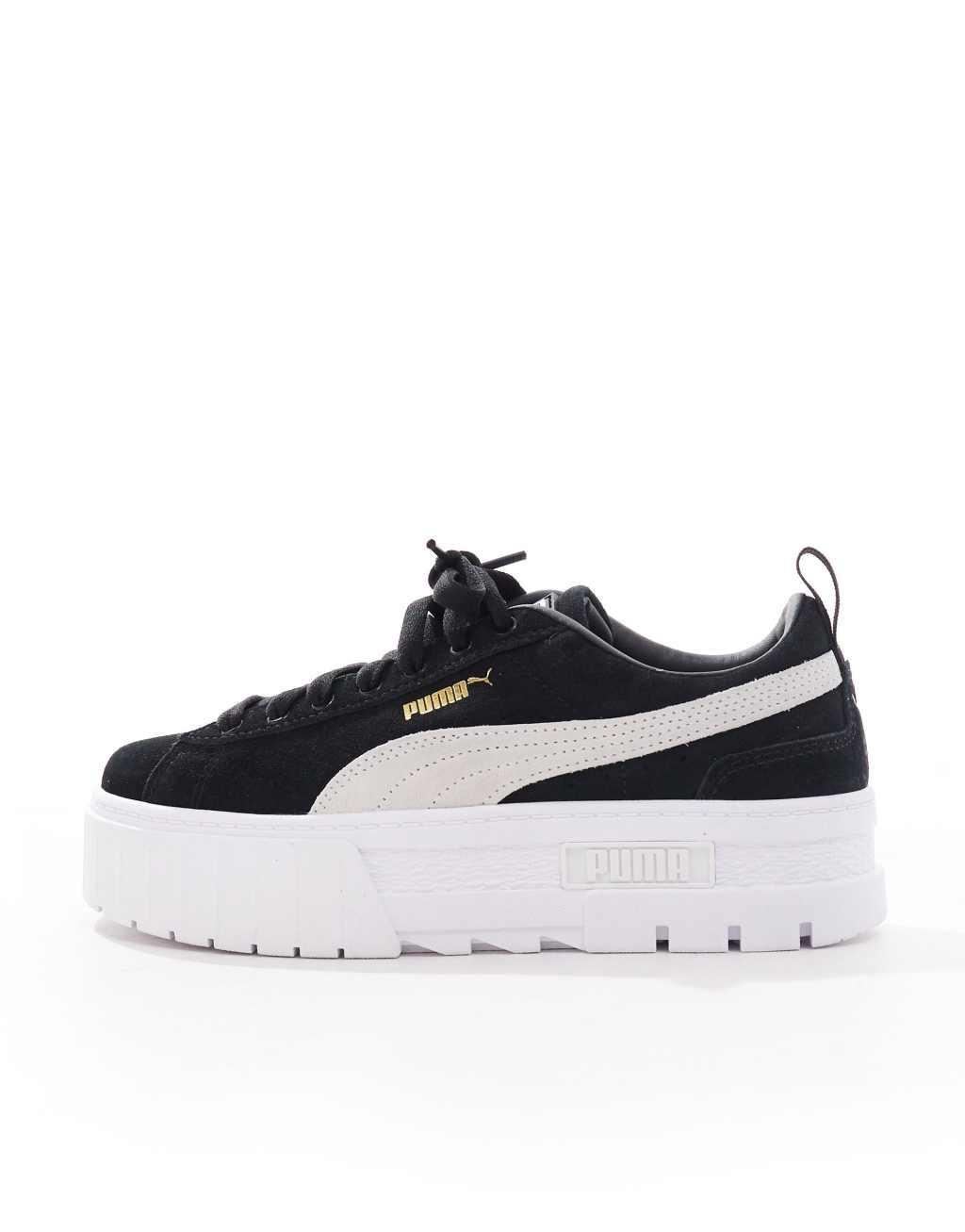 PUMA Mayze classic sneakers in black with off white details Product Image