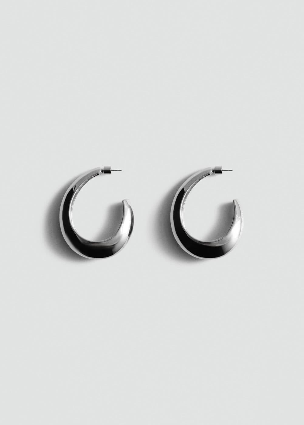 MANGO - Oval hoop earrings - One size - Women Product Image