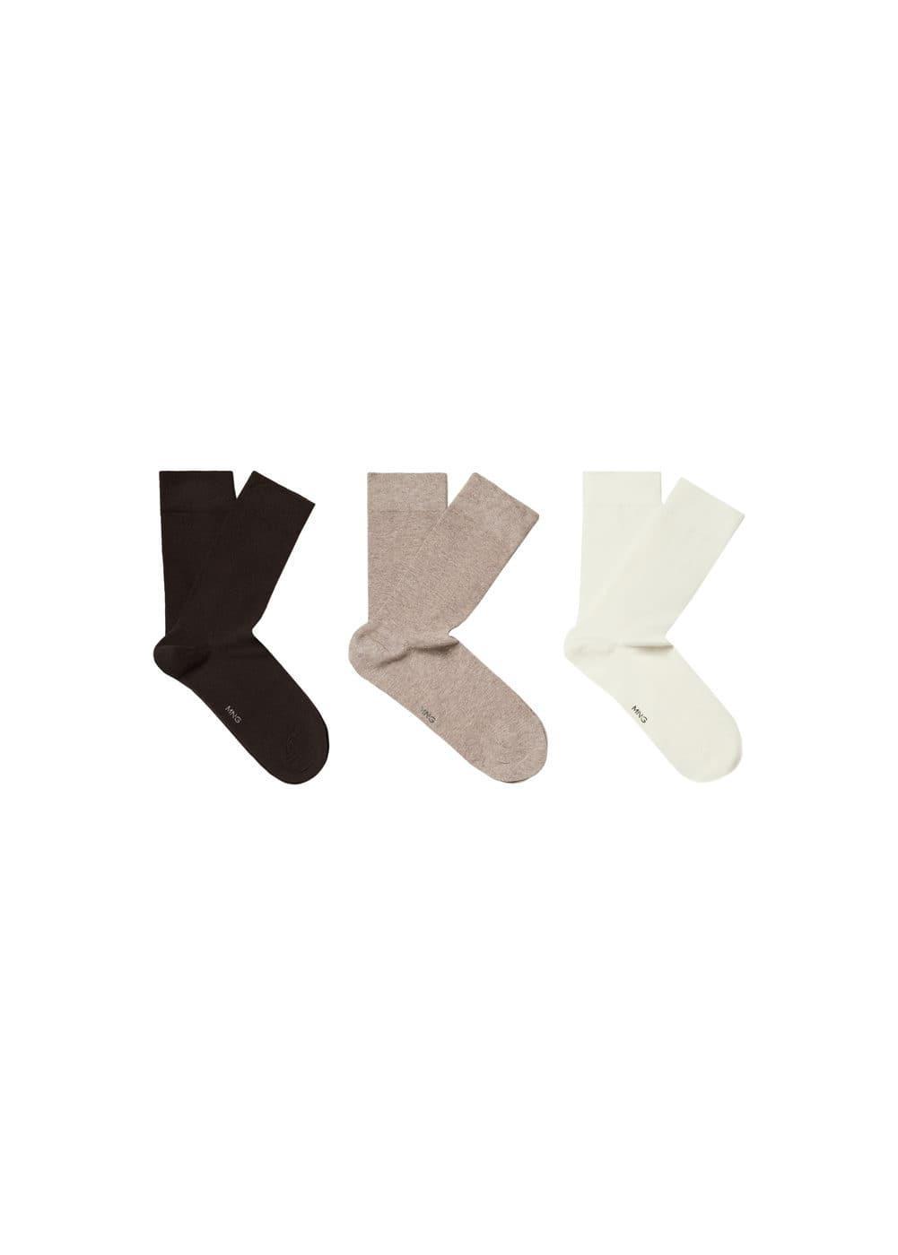 MANGO MAN - Pack of 3 cotton socks brownMen Product Image