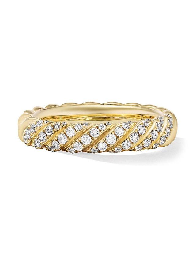 Womens Sculpted Cable Band Ring In 18K Yellow Gold Product Image