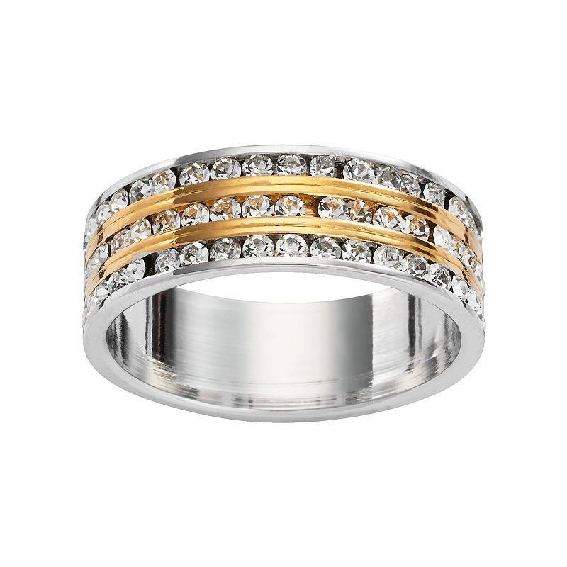 Traditions Jewelry Company 18k Gold Plate & Silver Plate Crystal Multirow Ring, Womens White Product Image