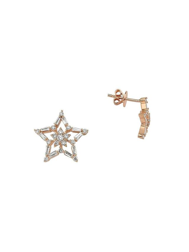 Womens Star Light Sirius 14K Rose Gold & 0.55 TCW Diamond Stud Earrings Product Image