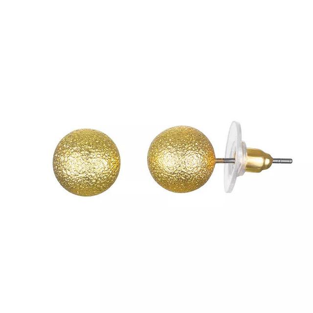 Emberly Gold Tone Textured Sphere Stud Earrings, Womens, None Product Image