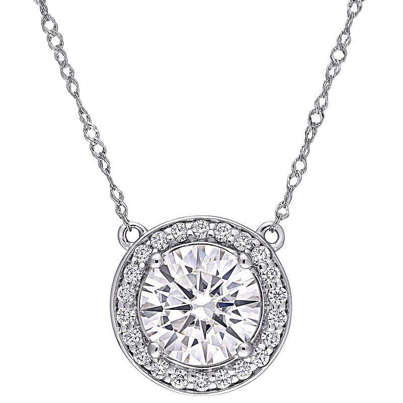 Stella Grace 14k White Gold 2 1/4 Carat T.W. Lab-Created Moissanite Circle Necklace, Womens Product Image