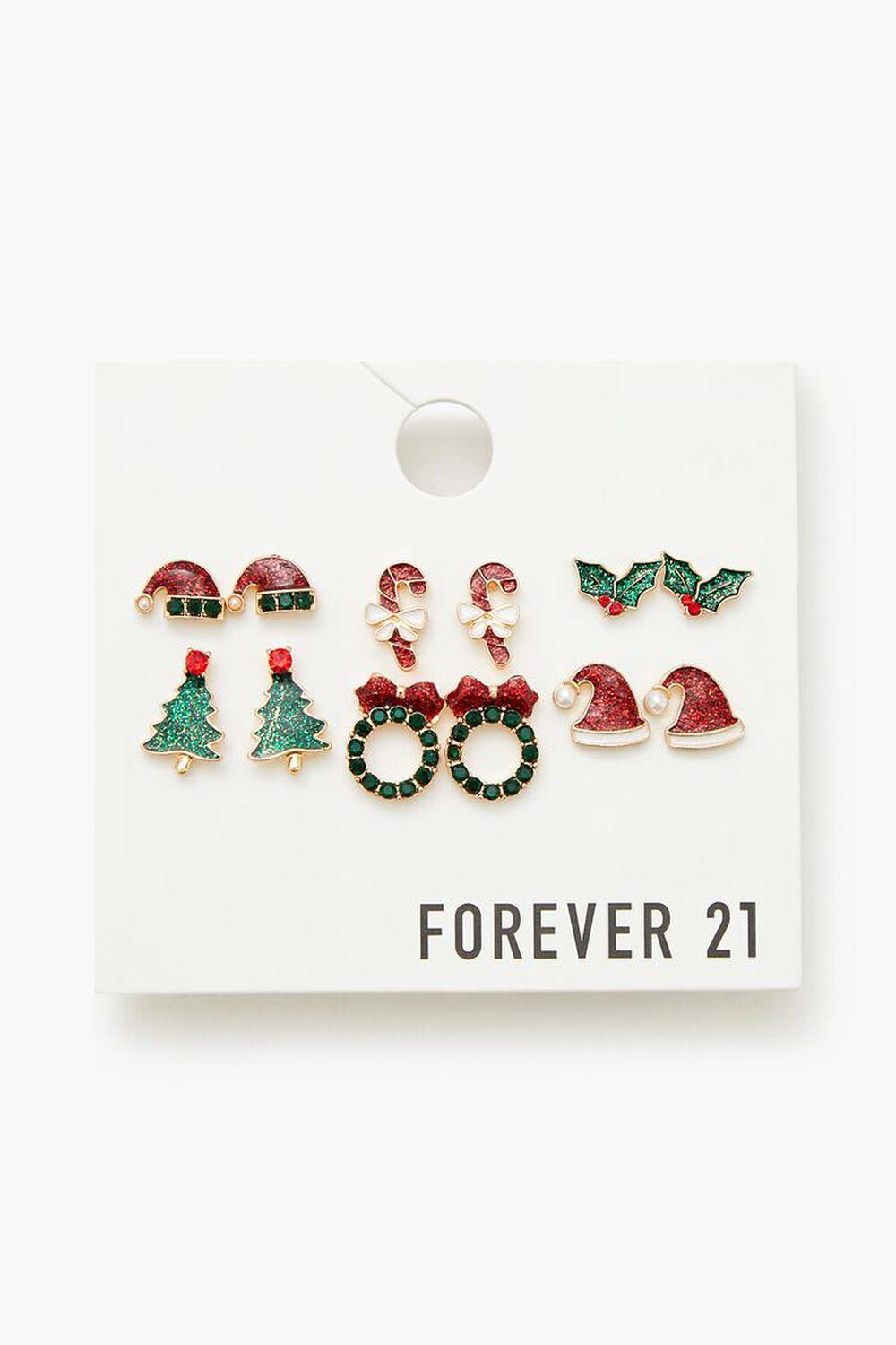 Christmas Enamel Stud Earring Set | Forever 21 Product Image