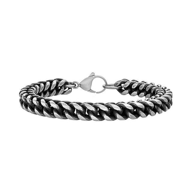 Mens 1913 Stainless Steel Cuban Chain Bracelet Product Image