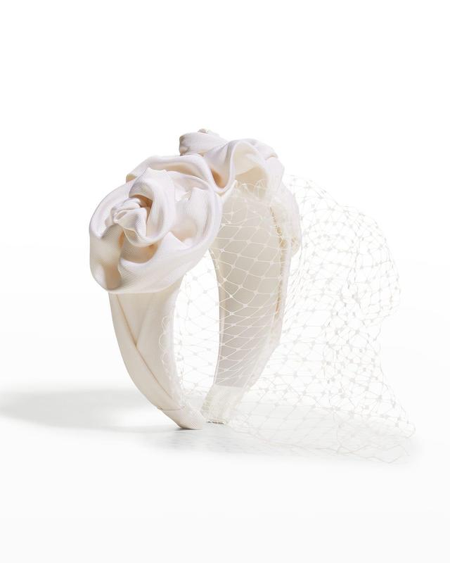 Womens Triple Rosette Veil Headband Product Image