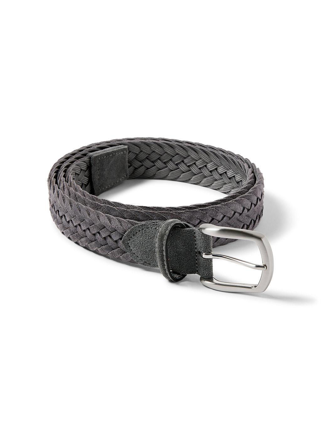 Suede Woven Belt - Grey Product Image