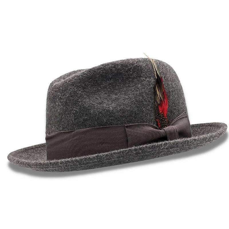 Gray 2 ¼" Brim Beaver Look Felt Hat Product Image