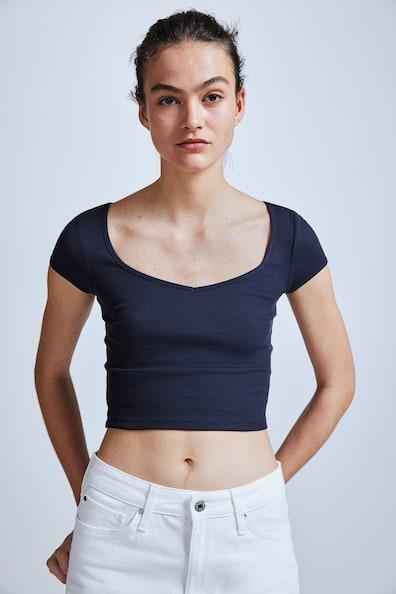 Ribbed Top with Sweetheart Neckline Product Image