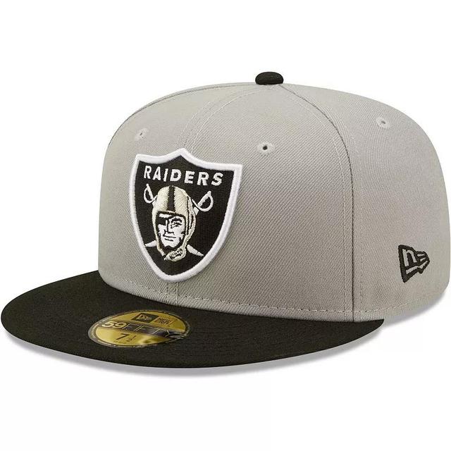 Mens New Era Gray/Black Las Vegas Raiders Flipside 59FIFTY Fitted Hat Product Image