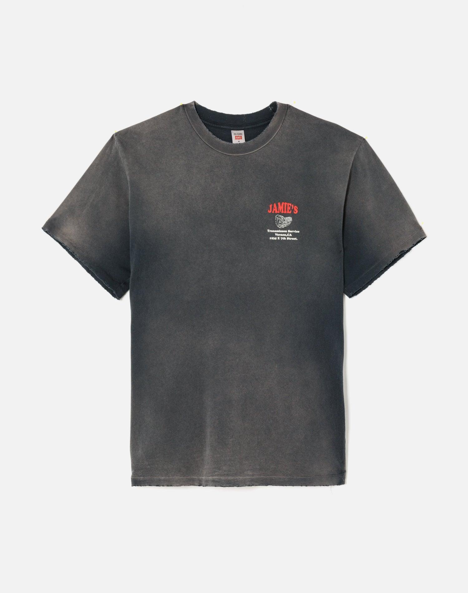 Loose "Transmission Service" Tee - Sun Faded Black Male Product Image