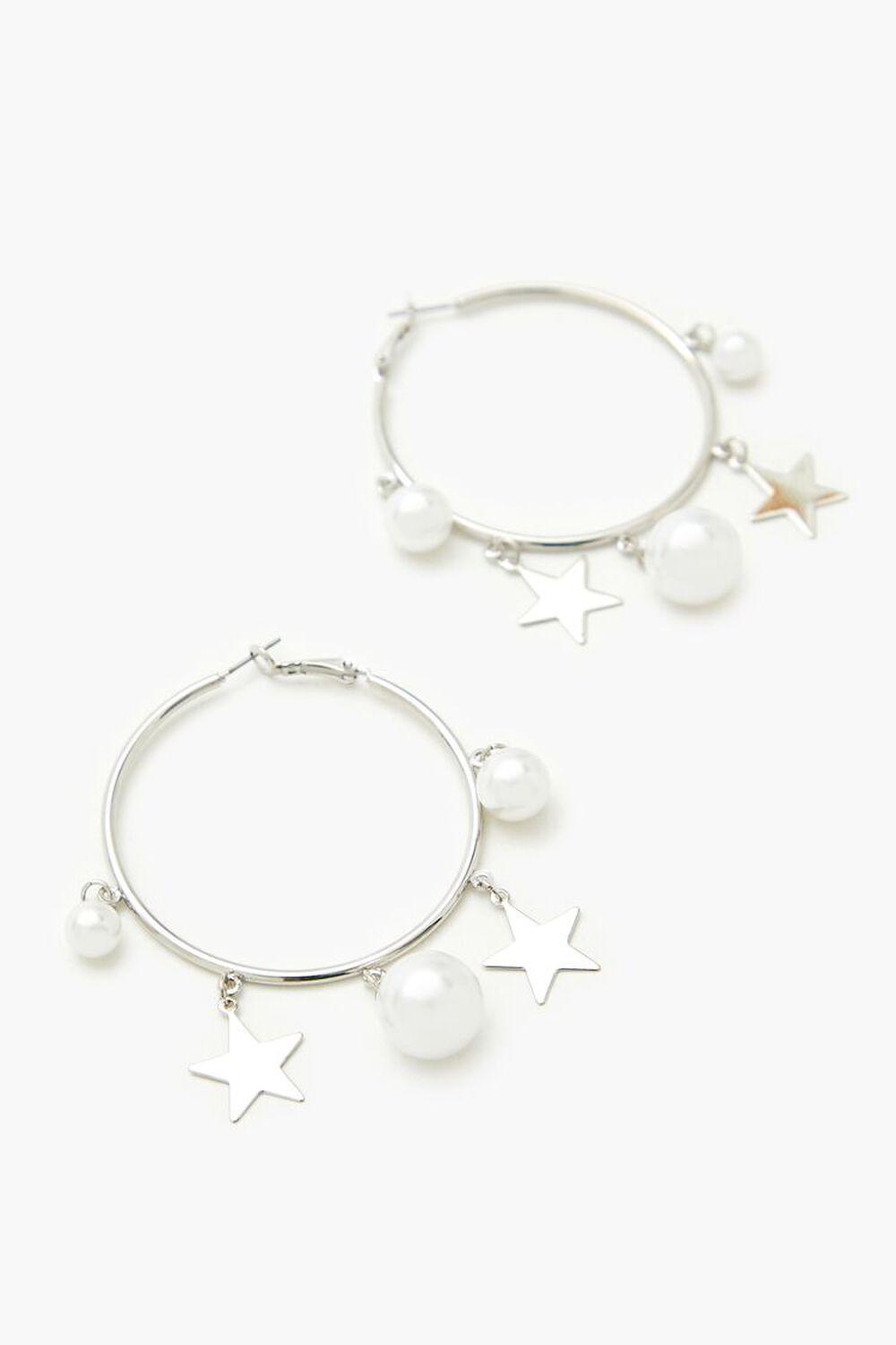 Star & Faux Pearl Hoop Earrings | Forever 21 Product Image