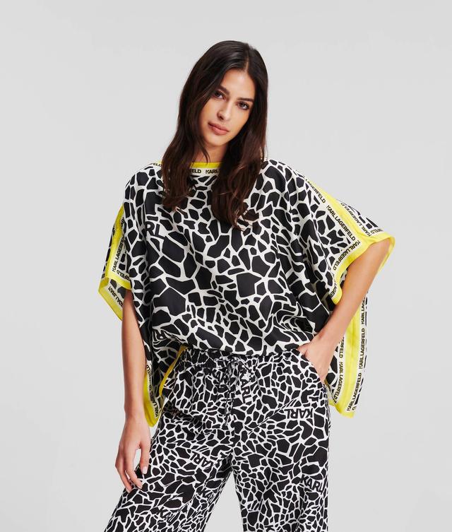 GIRAFFE-PRINT SILK TUNIC SHIRT Product Image