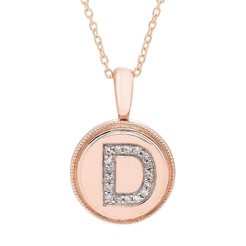 Diamond Accent Initial Pendant in 14k Rose - L Product Image