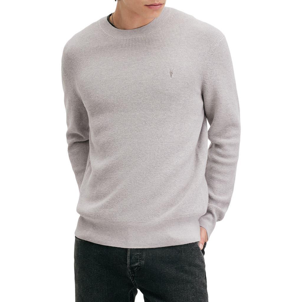 ALLSAINTS Aspen Waffle Texture Crew Neck Sweater In Cool Grey Product Image