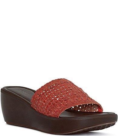 Donald Pliner Linzey Woven Raffia Wedge Slide Sandals Product Image