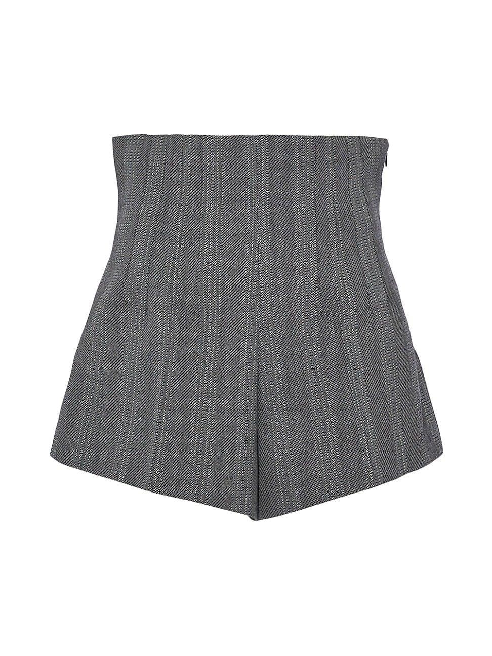 Womens Pinstripe Wool Shorts Product Image