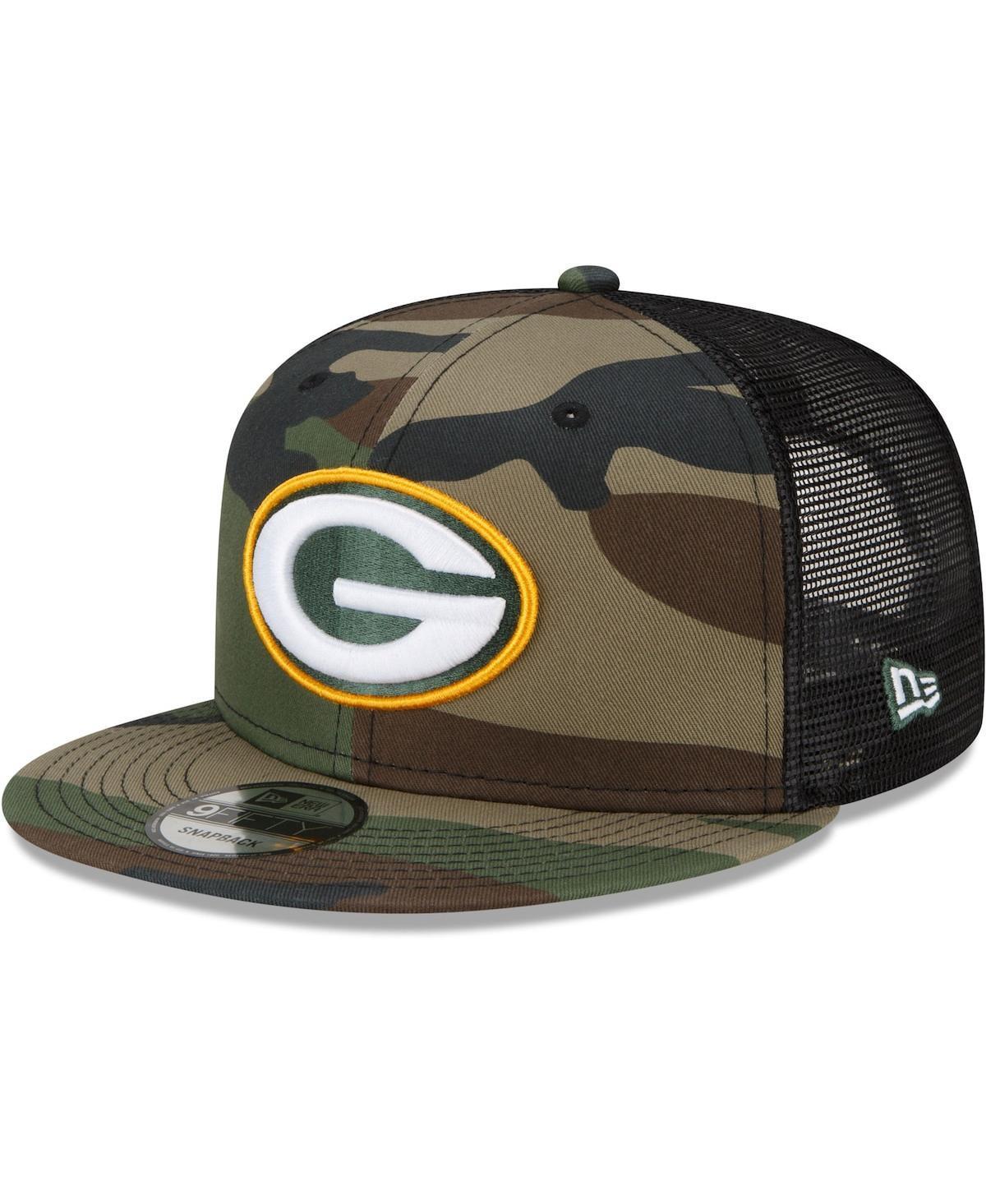 Mens Camo Green Bay Packers Woodland Trucker 2.0 9FIFTY Snapback Hat Product Image