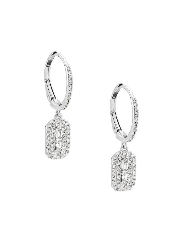 Womens 14K White Gold & 0.32 TCW Diamond Drop Earrings Product Image