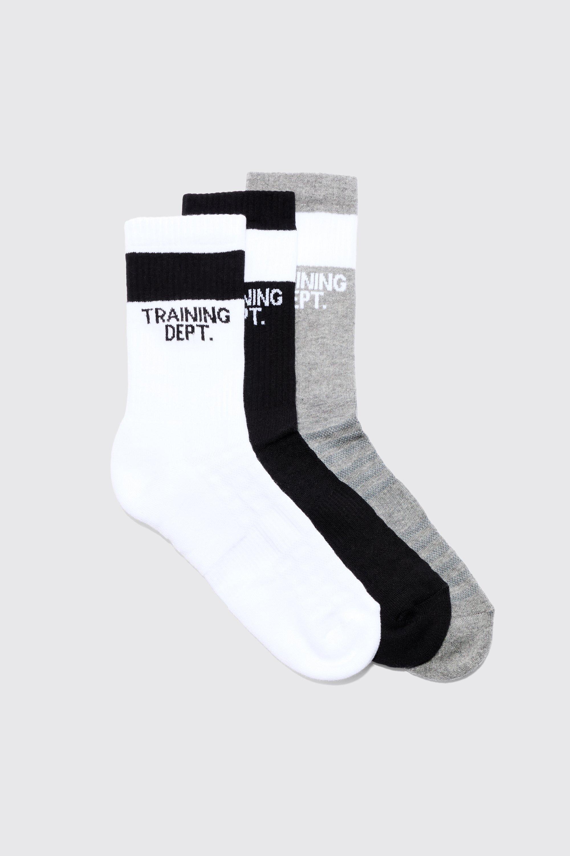 Active Training Dept Cushioned Crew 3 Pack Socks | boohooMAN USA Product Image