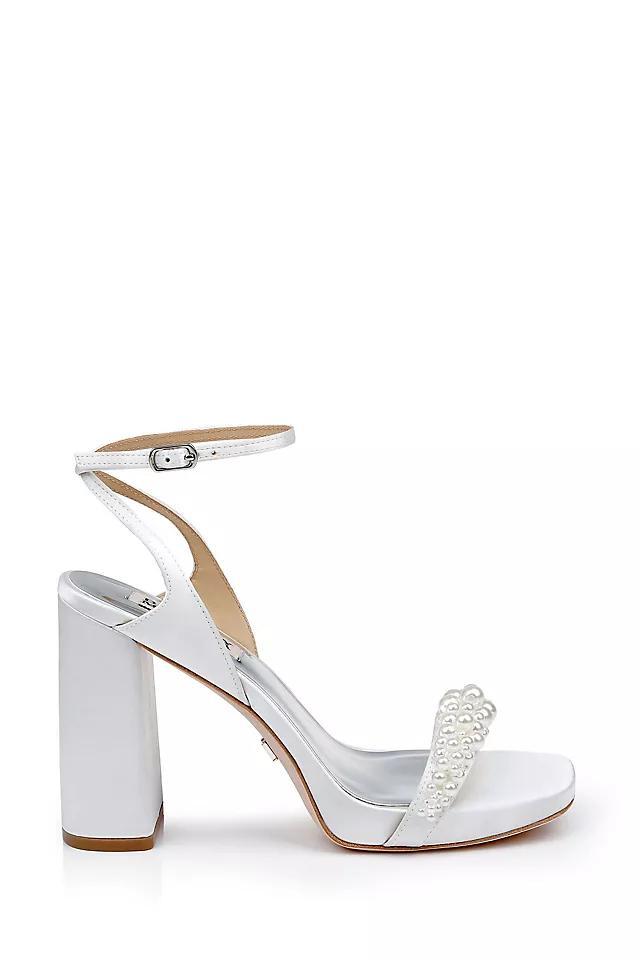 Badgley Mischka Calida Square Toe Adorned High Heel Platform Sandals Product Image