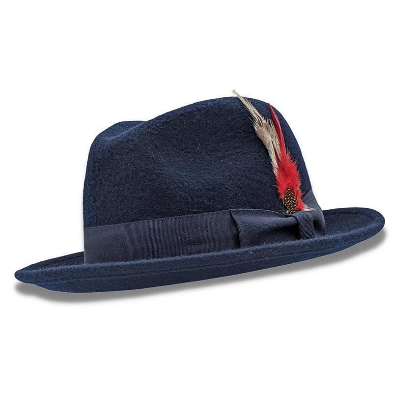 Navy 2 ¼" Brim Beaver Look Felt Hat Product Image