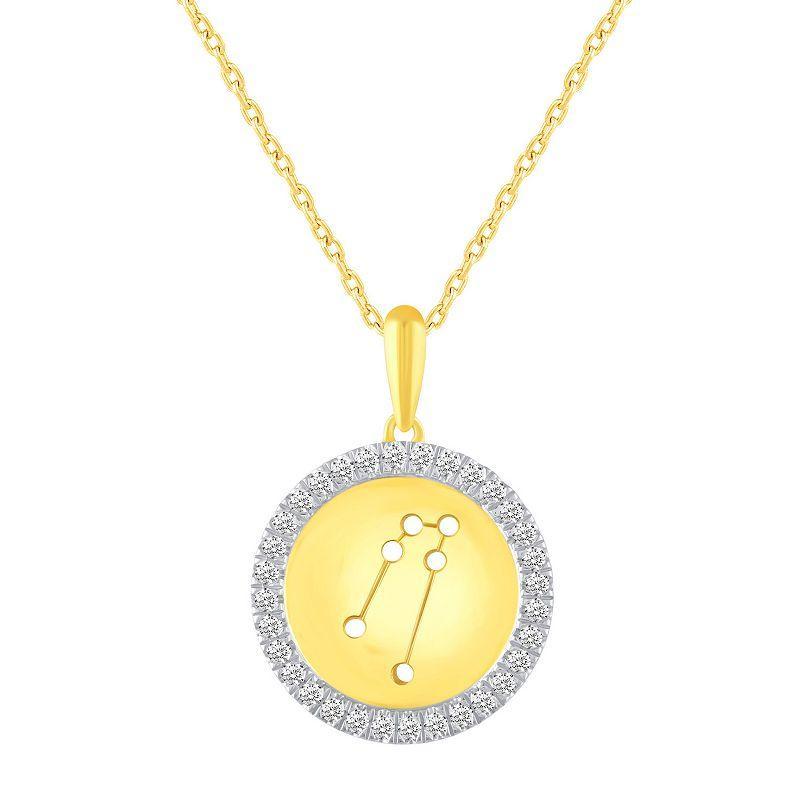 1/4 Carat T.W. Diamond Halo Zodiac Pendant Necklace, Womens Capricorn Product Image