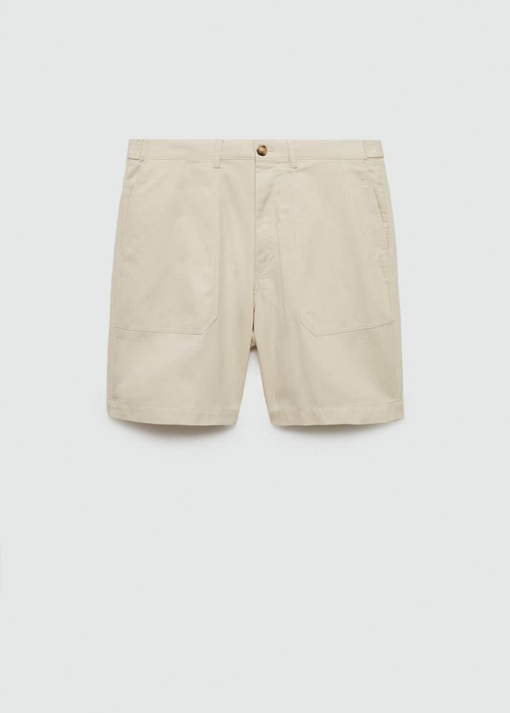 Mango Mens Herringbone Bermuda Shorts Product Image