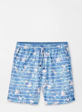 Mens Surfs Up Stripe Swim Trunks Product Image