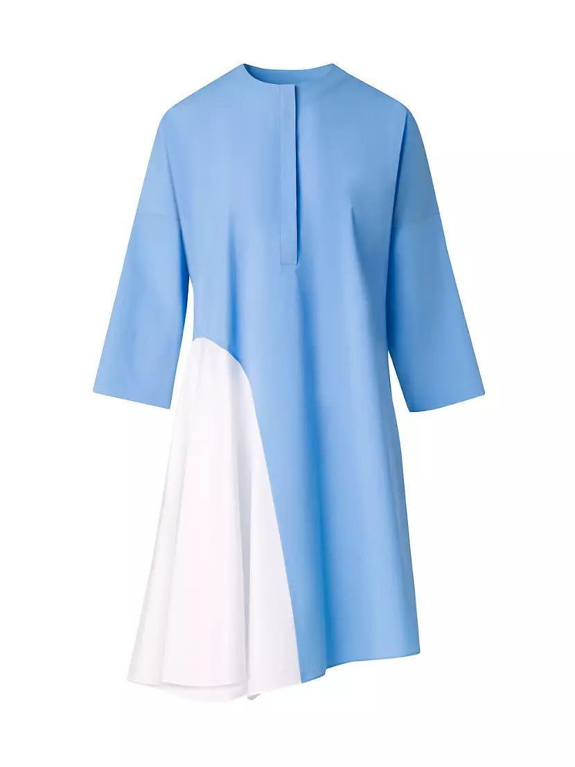 Asymmetric Two-Tone Cotton Poplin Dress Product Image