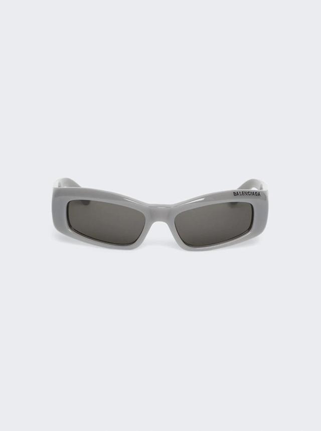 BALENCIAGA Logo-print Detail Sunglasses In Grey Product Image