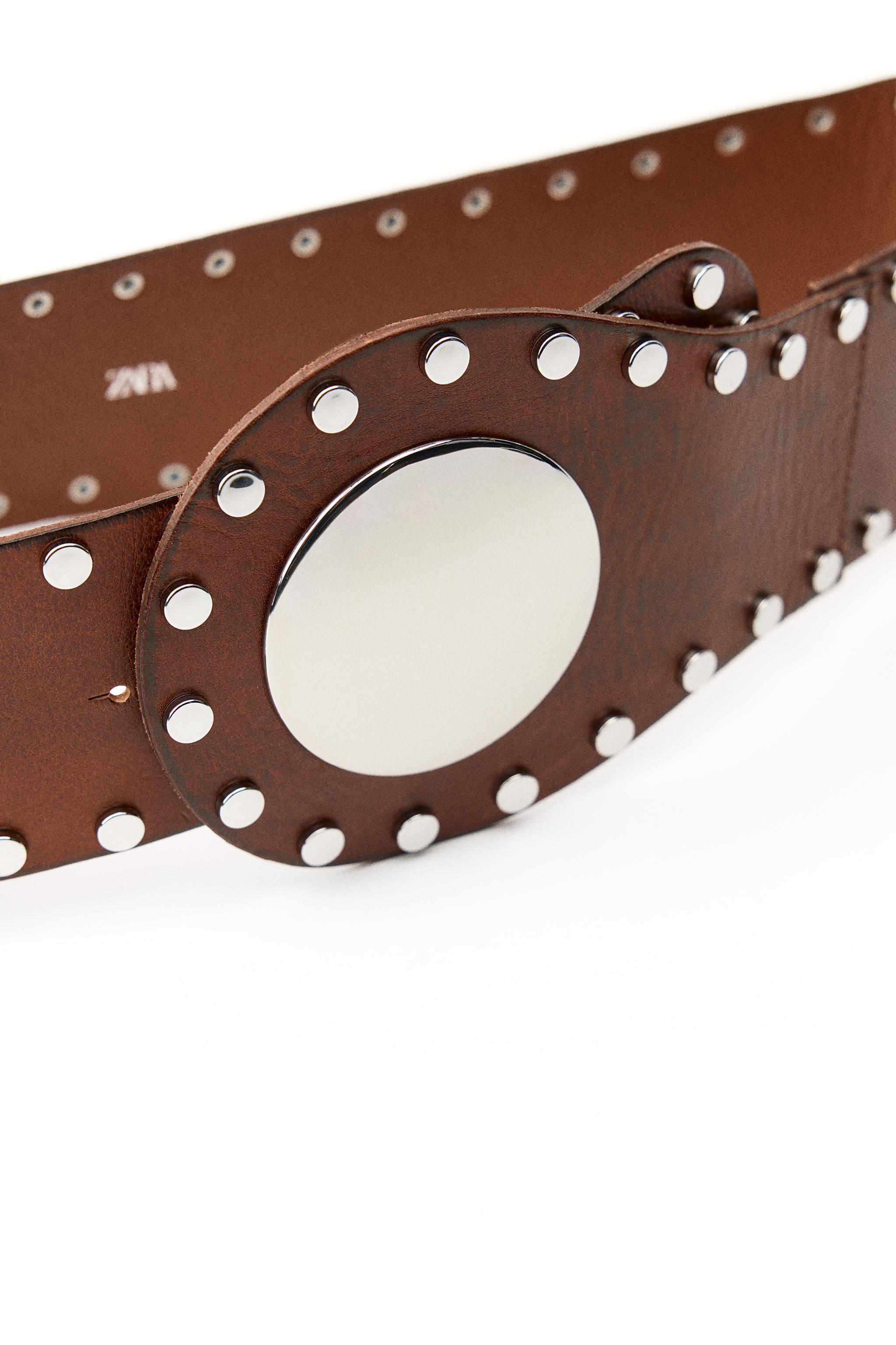 STUDDED LEATHER SASH BELT Product Image