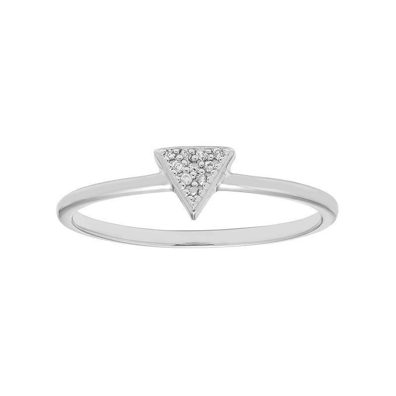 10k Gold Diamond Accent Triangle Ring, Womens White Product Image