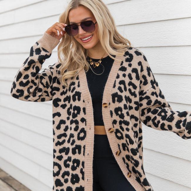 Animal Instincts Leopard Cardigan Product Image