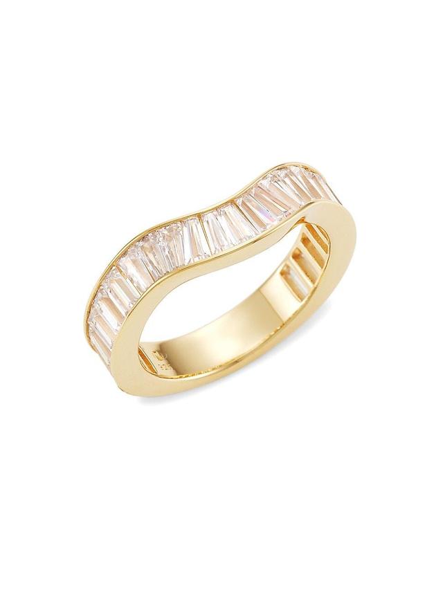 Womens Stacked 18K-Gold-Plated & Cubic Zirconia Ring Product Image