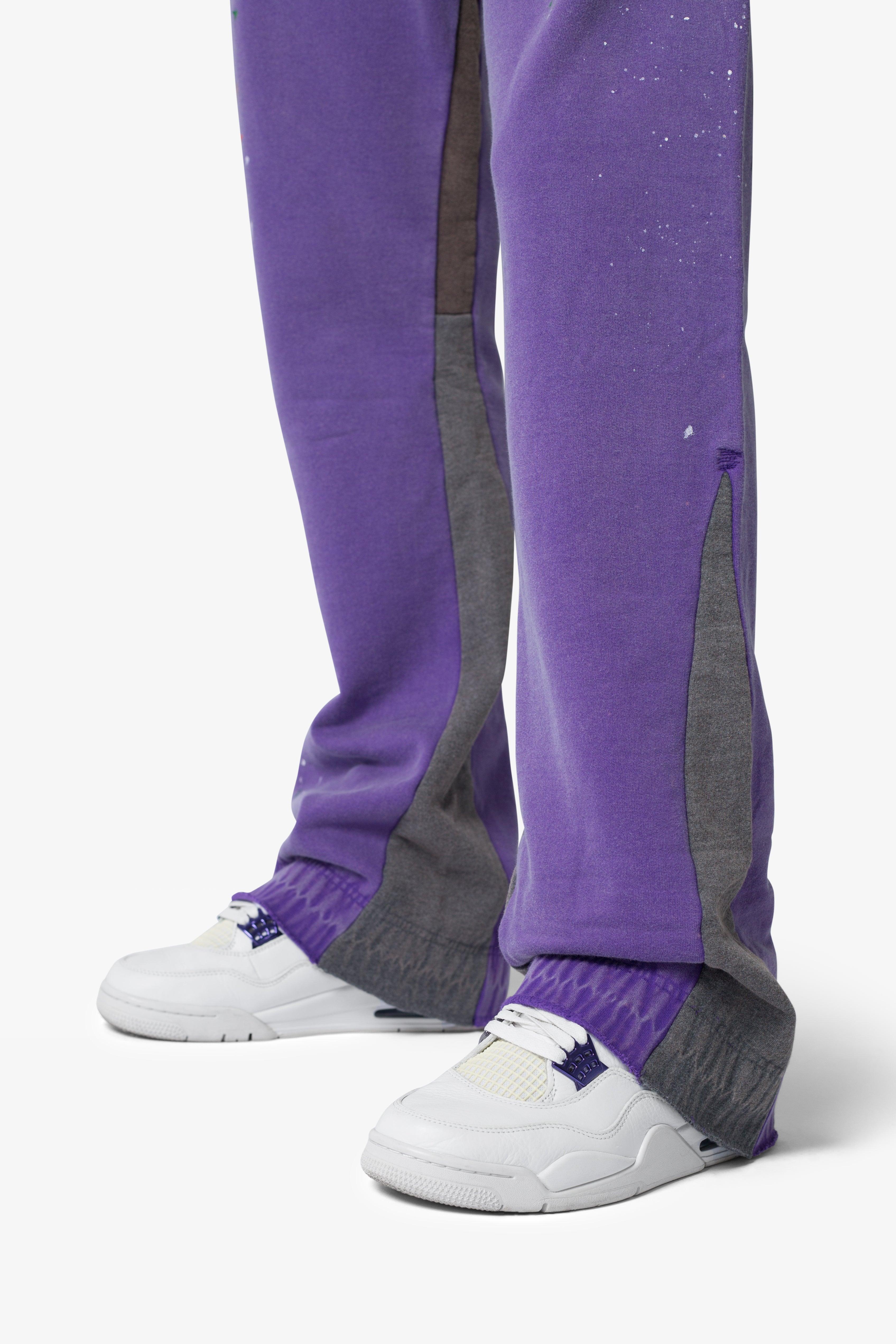 Contrast Bootcut Sweatpants - Purple Product Image