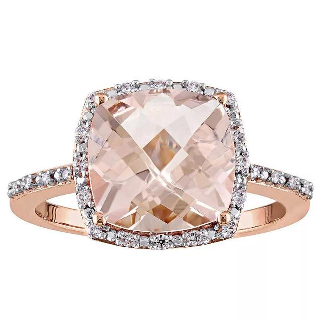 Stella Grace 14k Rose Gold Morganite & 1/10 Carat T.W. Diamond Engagement Ring, Womens Product Image