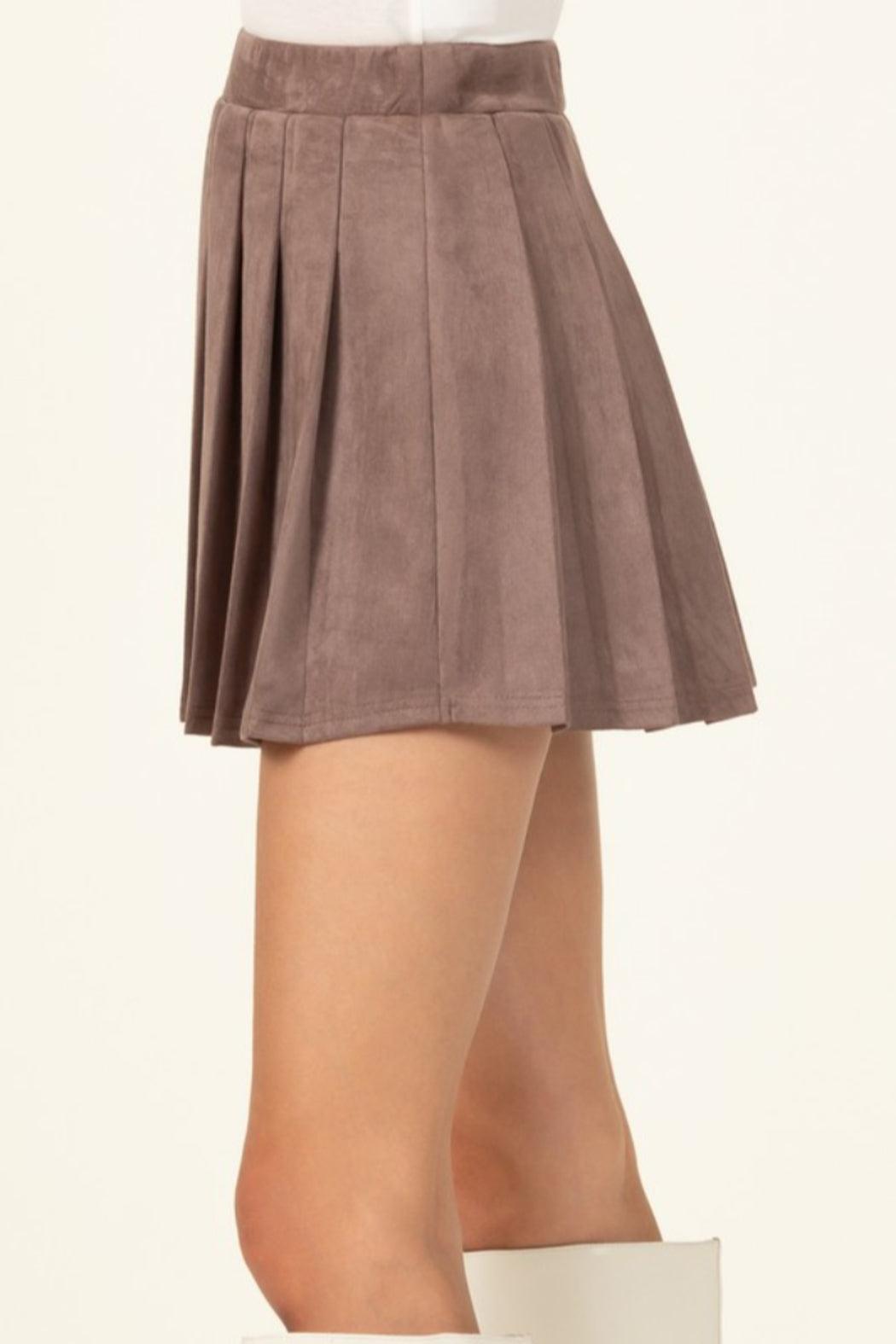 LOVE POEM FAUX SUEDE TENNIS SKIRT Female Product Image