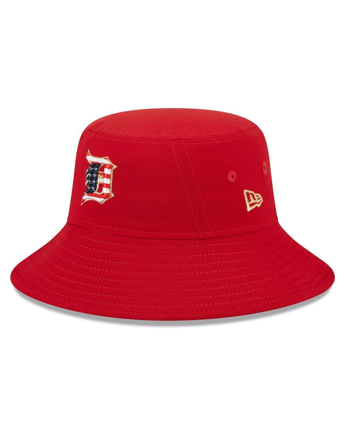 Mens New Era Red Detroit Tigers 2023 Fourth of July Bucket Hat Product Image