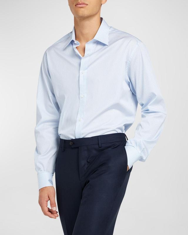 Mens Cotton Micro-Stripe Dress Shirt Product Image