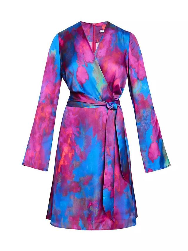 Charmeuse Tie-Waist Faux Wrap Dress Product Image