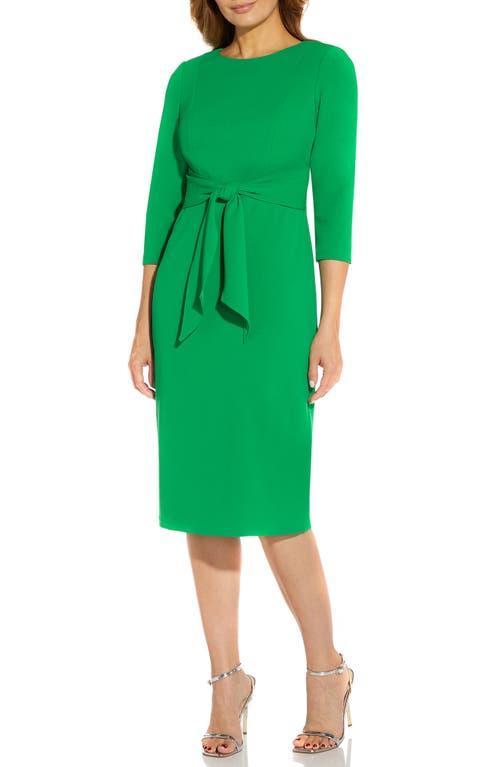 Adrianna Papell Tie Waist Crepe Sheath Dress Product Image